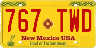 NM license plate 767TWD