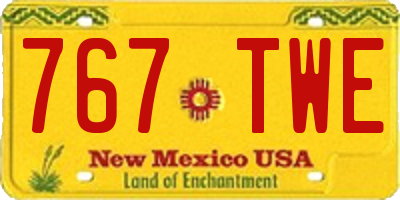 NM license plate 767TWE