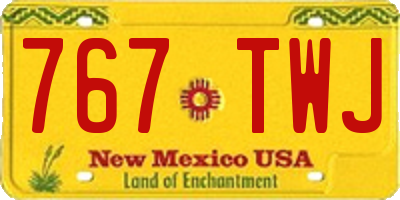 NM license plate 767TWJ