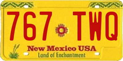 NM license plate 767TWQ