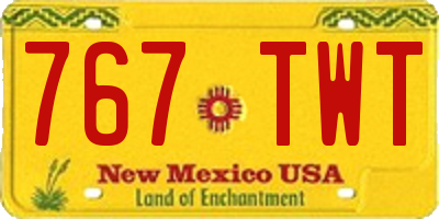 NM license plate 767TWT