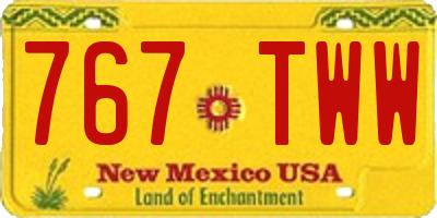 NM license plate 767TWW