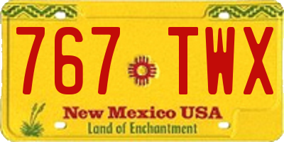 NM license plate 767TWX