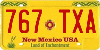 NM license plate 767TXA