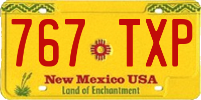 NM license plate 767TXP