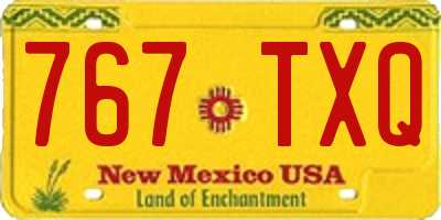 NM license plate 767TXQ