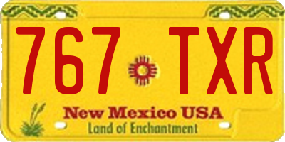 NM license plate 767TXR