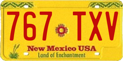 NM license plate 767TXV