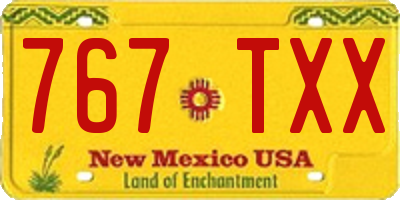 NM license plate 767TXX