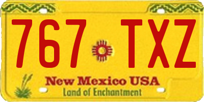 NM license plate 767TXZ