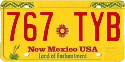 NM license plate 767TYB