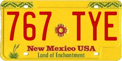 NM license plate 767TYE