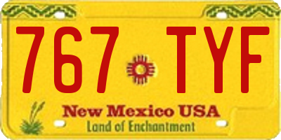 NM license plate 767TYF