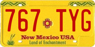 NM license plate 767TYG