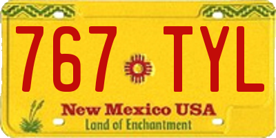 NM license plate 767TYL