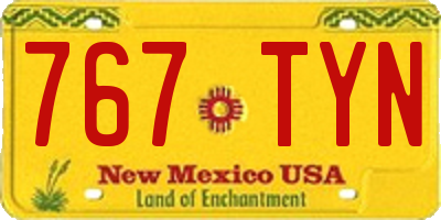 NM license plate 767TYN