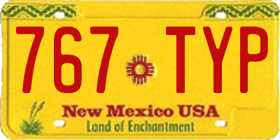 NM license plate 767TYP