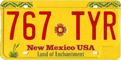 NM license plate 767TYR
