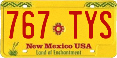 NM license plate 767TYS