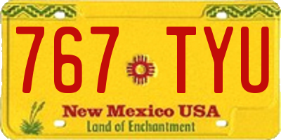 NM license plate 767TYU