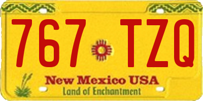 NM license plate 767TZQ