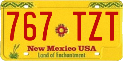 NM license plate 767TZT