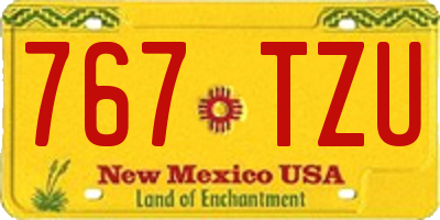 NM license plate 767TZU