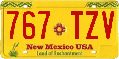 NM license plate 767TZV