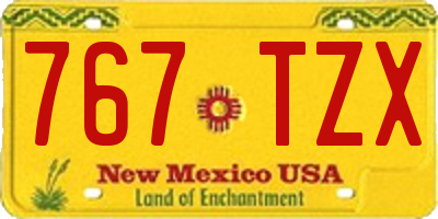 NM license plate 767TZX