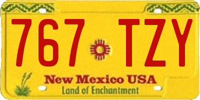 NM license plate 767TZY