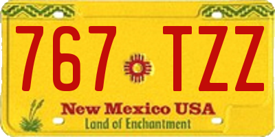 NM license plate 767TZZ