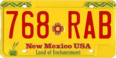 NM license plate 768RAB