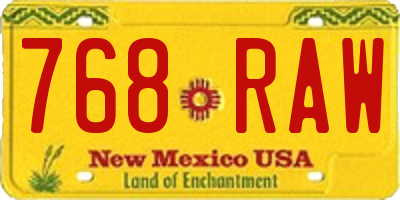 NM license plate 768RAW