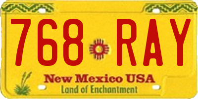 NM license plate 768RAY
