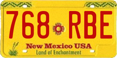 NM license plate 768RBE