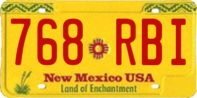NM license plate 768RBI