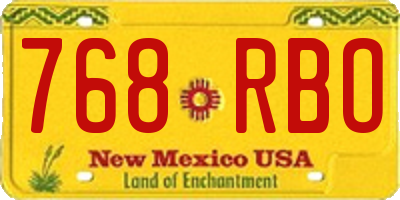 NM license plate 768RBO