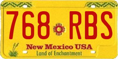 NM license plate 768RBS