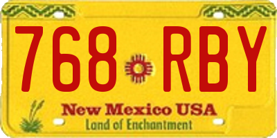 NM license plate 768RBY