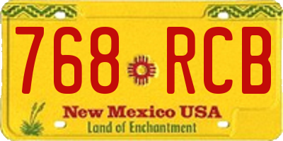 NM license plate 768RCB