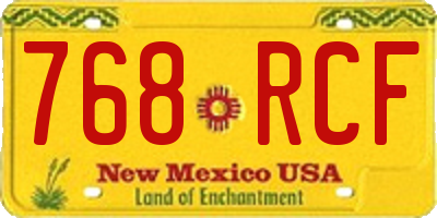NM license plate 768RCF