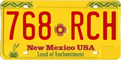 NM license plate 768RCH