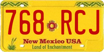NM license plate 768RCJ