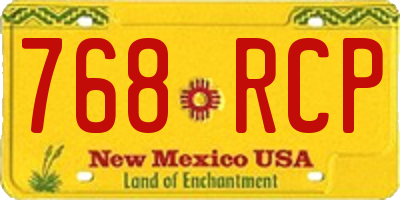 NM license plate 768RCP