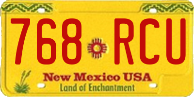 NM license plate 768RCU