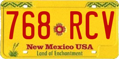 NM license plate 768RCV