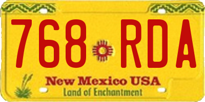 NM license plate 768RDA