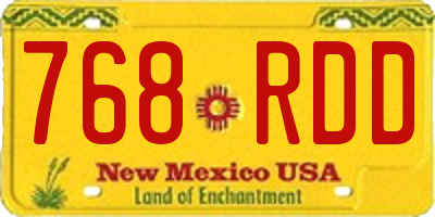 NM license plate 768RDD