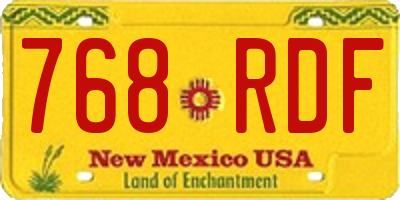 NM license plate 768RDF