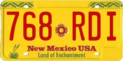 NM license plate 768RDI
